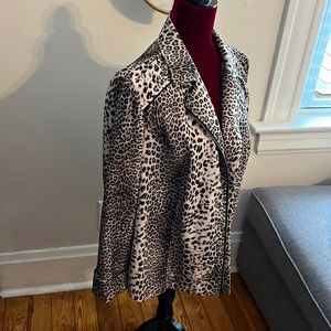 Chico’s stretch fabric cheetah jacket